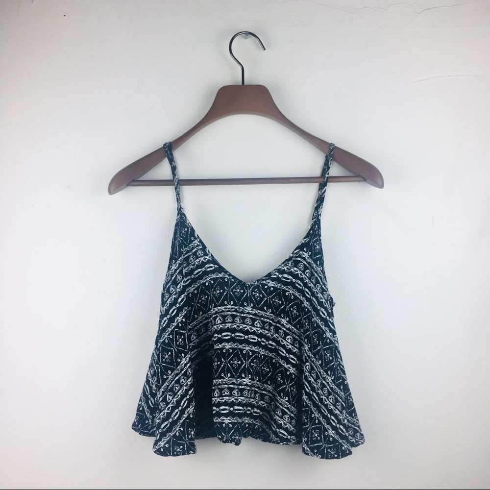 LA Hearts | Black & White String Crop Top | XS